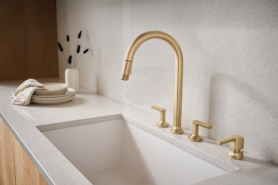 Brizo Kintsu 62506LF Widespread Pull-Down Faucet with Arc Spout - Less Handles