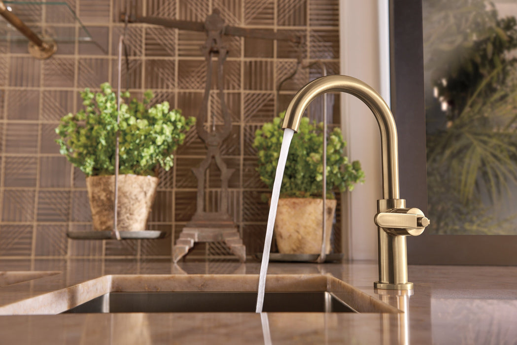 Brizo Litze 61044LF Bar Faucet with Arc Spout and Industrial Handle Kit, luxe gold - view 3
