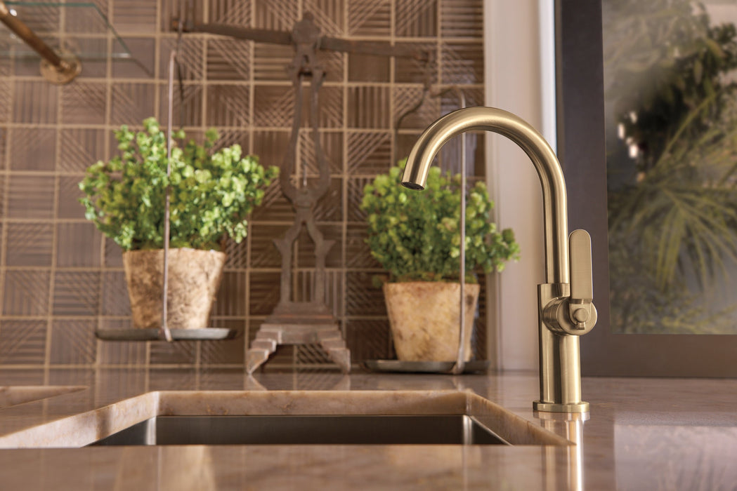 Brizo Litze 61044LF Bar Faucet with Arc Spout and Industrial Handle Kit, luxe gold - view 4