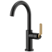 Brizo Litze 61044LF Bar Faucet with Arc Spout and Industrial Handle Kit, matte black luxe gold