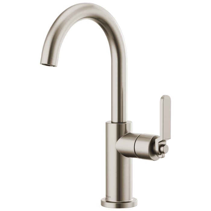 Brizo Litze 61044LF Bar Faucet with Arc Spout and Industrial Handle Kit, stainless