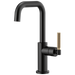 Brizo Litze 61053LF Bar Faucet with Square Spout and Knurled Handle Kit, matte black luxe gold