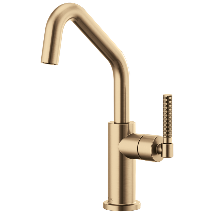 Brizo Litze 61063LF Bar Faucet with Angled Spout and Knurled Handle Kit, luxe gold