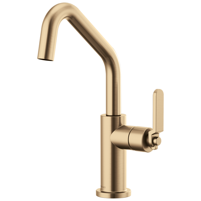 Brizo Litze 61064LF Bar Faucet with Angled Spout and Industrial Handle Kit, luxe gold