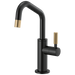 Brizo Litze 61363LF Beverage Faucet with Angled Spout and Knurled Handle, matte black luxe gold