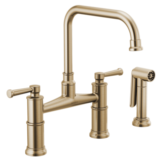 Brizo Artesso 62525LF Bridge Faucet with Side Sprayer, luxe gold - view 2