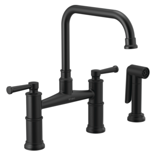 Brizo Artesso 62525LF Bridge Faucet with Side Sprayer, matte black - view 2