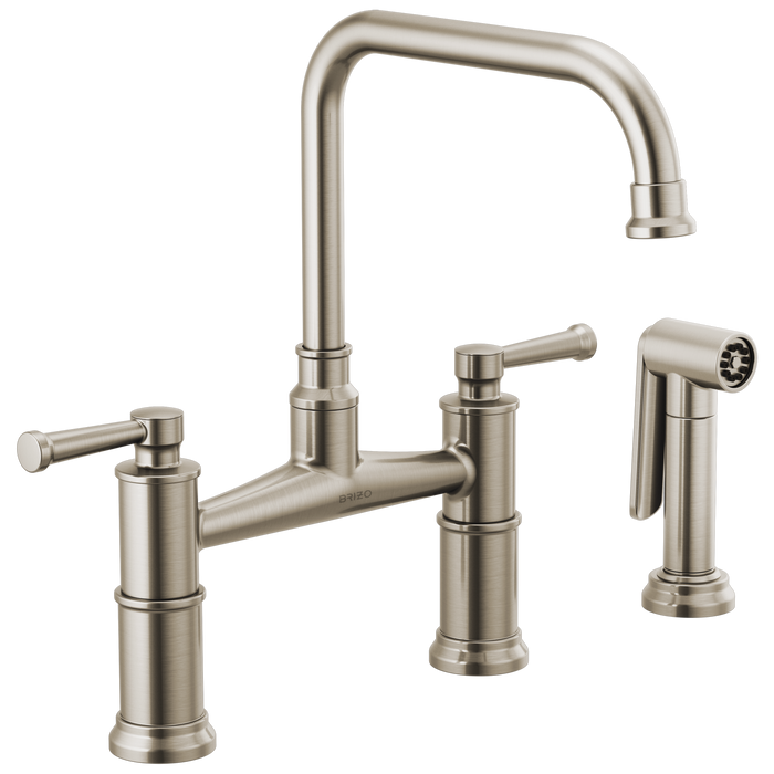 Brizo Artesso 62525LF Bridge Faucet with Side Sprayer, stainless