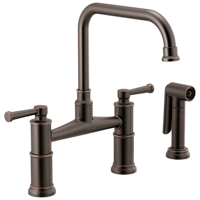 Brizo Artesso 62525LF Bridge Faucet with Side Sprayer, venetian bronze