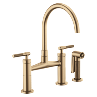 Brizo Litze 62543LF Bridge Faucet with Arc Spout and Knurled Handle