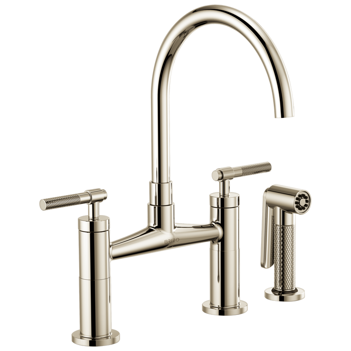Brizo Litze 62543LF Bridge Faucet with Arc Spout and Knurled Handle