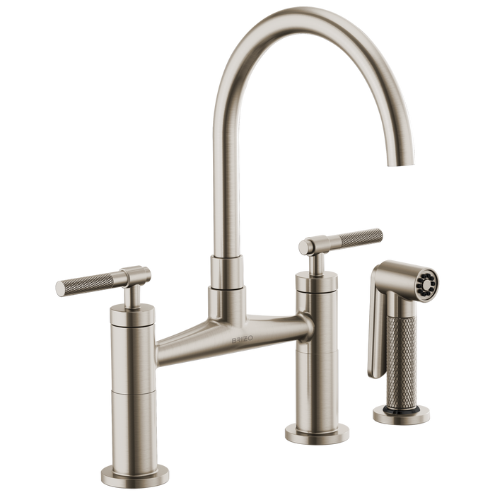 Brizo Litze 62543LF Bridge Faucet with Arc Spout and Knurled Handle
