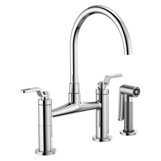Brizo Litze 62544LF Bridge Faucet with Arc Spout and Industrial Handle, chrome - view 2