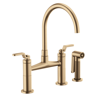 Brizo Litze 62544LF Bridge Faucet with Arc Spout and Industrial Handle, luxe gold - view 2