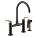 Brizo Litze 62544LF Bridge Faucet with Arc Spout and Industrial Handle, matte black luxe gold - view 2