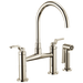 Brizo Litze 62544LF Bridge Faucet with Arc Spout and Industrial Handle, polished nickel