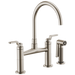 Brizo Litze 62544LF Bridge Faucet with Arc Spout and Industrial Handle, stainless