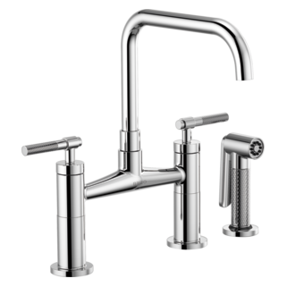 Brizo Litze 62553LF Bridge Faucet with Square Spout and Knurled Handle, chrome - view 2