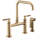 Brizo Litze 62553LF Bridge Faucet with Square Spout and Knurled Handle, luxe gold