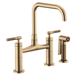 Brizo Litze 62553LF Bridge Faucet with Square Spout and Knurled Handle, luxe gold - view 2