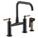 Brizo Litze 62553LF Bridge Faucet with Square Spout and Knurled Handle, matte black luxe gold - view 2