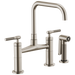 Brizo Litze 62553LF Bridge Faucet with Square Spout and Knurled Handle, stainless