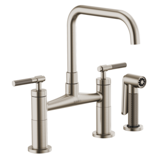 Brizo Litze 62553LF Bridge Faucet with Square Spout and Knurled Handle, stainless - view 2