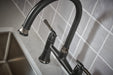 Brizo Tulham 62558LF Bridge Kitchen Faucet with Side Sprayer, matte black brilliance black onyx - view 4