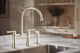 Brizo Tulham 62558LF Bridge Kitchen Faucet with Side Sprayer, polished nickel - view 2