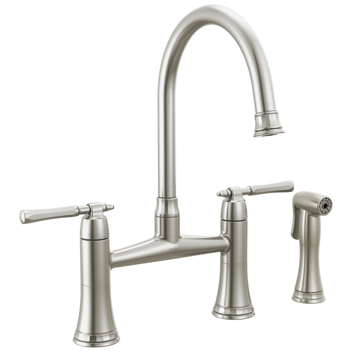 Brizo Tulham 62558LF Bridge Kitchen Faucet with Side Sprayer