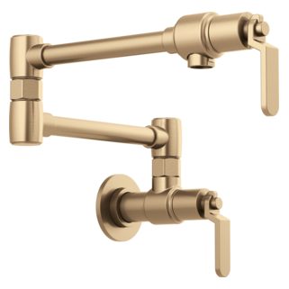Brizo Litze 62844LF Wall Mount Pot Filler with Industrial Handle Kit, luxe gold - view 2