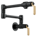 Brizo Litze 62844LF Wall Mount Pot Filler with Industrial Handle Kit, matte black luxe gold - view 2