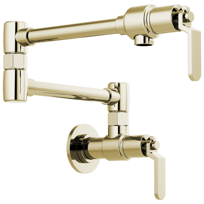 Brizo Litze 62844LF Wall Mount Pot Filler with Industrial Handle Kit, polished nickel