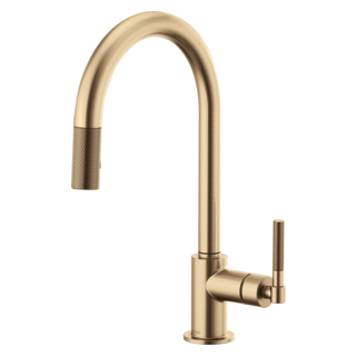 Brizo Litze 63043LF Pull-Down Faucet with Arc Spout and Knurled Handle, luxe gold - view 2