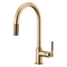 Brizo Litze 63043LF Pull-Down Faucet with Arc Spout and Knurled Handle, luxe gold - view 2