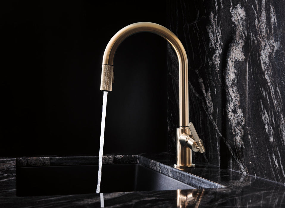 Brizo Litze 63043LF Pull-Down Faucet with Arc Spout and Knurled Handle, luxe gold - view 3