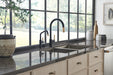 Brizo Litze 63043LF Pull-Down Faucet with Arc Spout and Knurled Handle, matte black luxe gold - view 3
