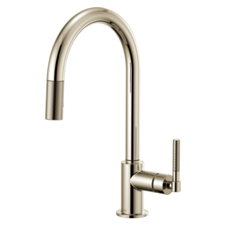 Brizo Litze 63043LF Pull-Down Faucet with Arc Spout and Knurled Handle, polished nickel - view 2