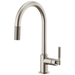 Brizo Litze 63043LF Pull-Down Faucet with Arc Spout and Knurled Handle, stainless