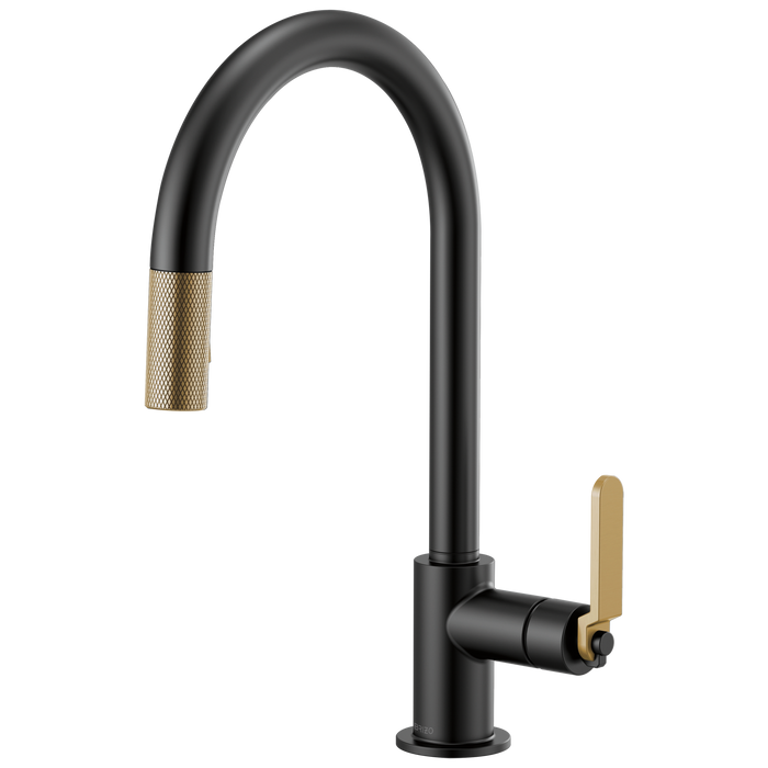 Brizo Litze 63044LF Pull-Down Faucet with Arc Spout and Industrial Handle