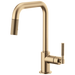 Brizo Litze 63053LF Pull-Down Faucet with Square Spout and Knurled Handle, luxe gold