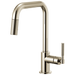 Brizo Litze 63053LF Pull-Down Faucet with Square Spout and Knurled Handle, polished nickel