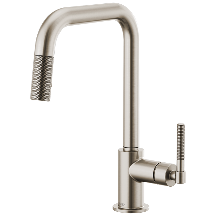 Brizo Litze 63053LF Pull-Down Faucet with Square Spout and Knurled Handle, stainless