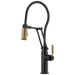 Brizo Litze 63143LF Articulating Faucet With Finished Hose, matte black luxe gold