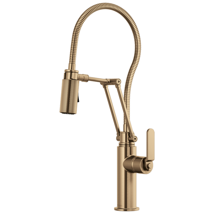Brizo Litze 63144LF Articulating Faucet With Finished Hose, luxe gold