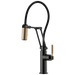 Brizo Litze 63243LF Articulating Faucet with Knurled Handle, matte black luxe gold
