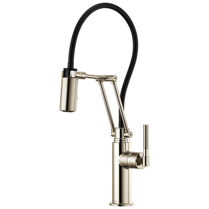 Brizo Litze 63243LF Articulating Faucet with Knurled Handle, polished nickel