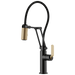 Brizo Litze 63244LF Articulating Faucet with Industrial Handle, matte black luxe gold