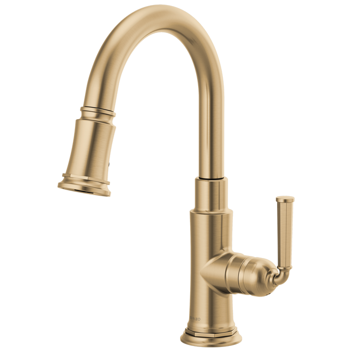 Brizo Rook 63974LF Pull-Down Prep Faucet, luxe gold