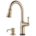 Brizo Artesso 64025LF Single Handle Pull-Down Kitchen Faucet with SmartTouch(R) Technology, luxe gold - view 2